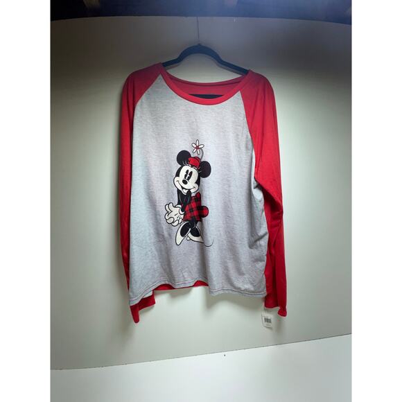 Disney Women’s 3XL Long Sleeve T Shirt Gray Red Minnie Mouse New Retails 60.00 - Picture 4 of 9